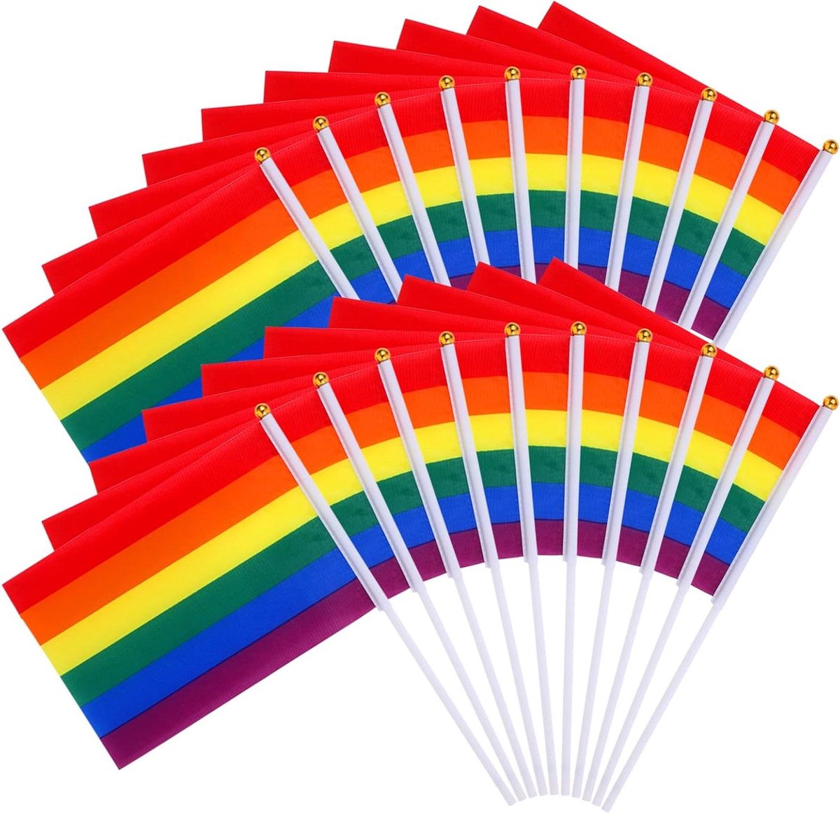 Cosensi Regenboogvlaggetjes voor Pride Month 60 stuks Any