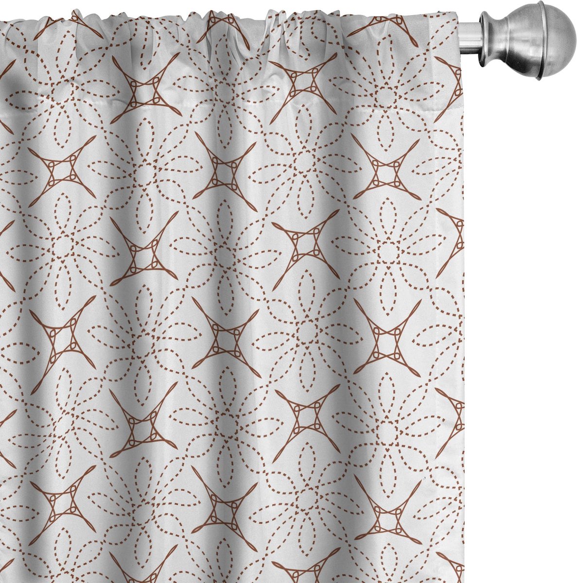 ABAKUHAUS Geometrische gordijnen – 2-delige set – 75x225 cm – Microvezel – Redwood