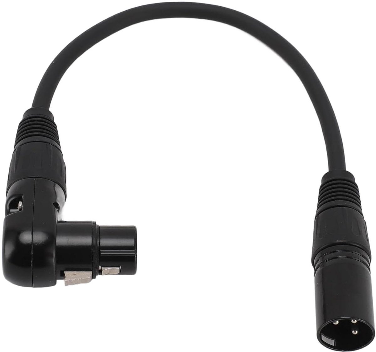 Cosensi - XLR Kabel Vrouwelijk naar Mannelijk, 90 Graden Recht, 3-pins Adapter (0,30 meter)