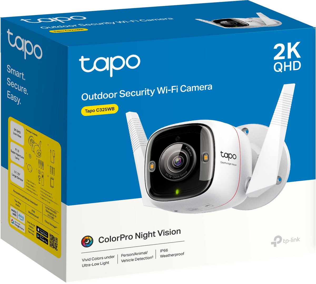 Tapo C325WB Beveiligingscamera Buiten 2K QHD Wifi Zwart - afbeelding 3