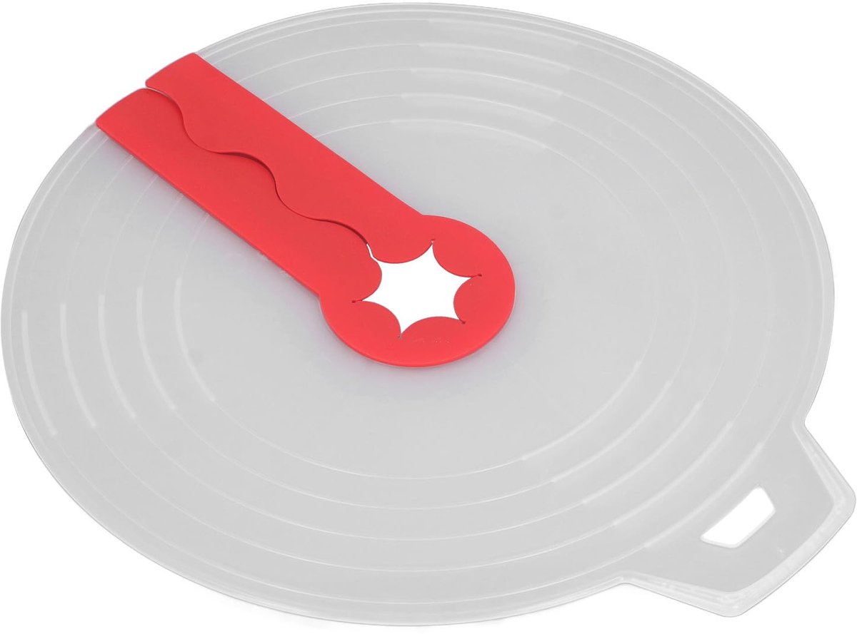 12 Inch Siliconen Mixer Splatter Guard, Creatieve Eiergarde Mengkom Deksel voor Keuken Koken Bakken. Spatwaterdichte hoes voorbij de meeste hand- en elektrische mixers, transparant rood