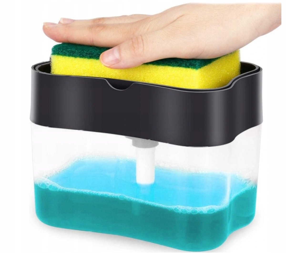Merkloos 2-in-1 Zeepdispenser en Spongehouder voor Keuken