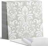 Grijs Plantenpatroon met ornamenten - 20 cm x 20 cm - 20 stuks