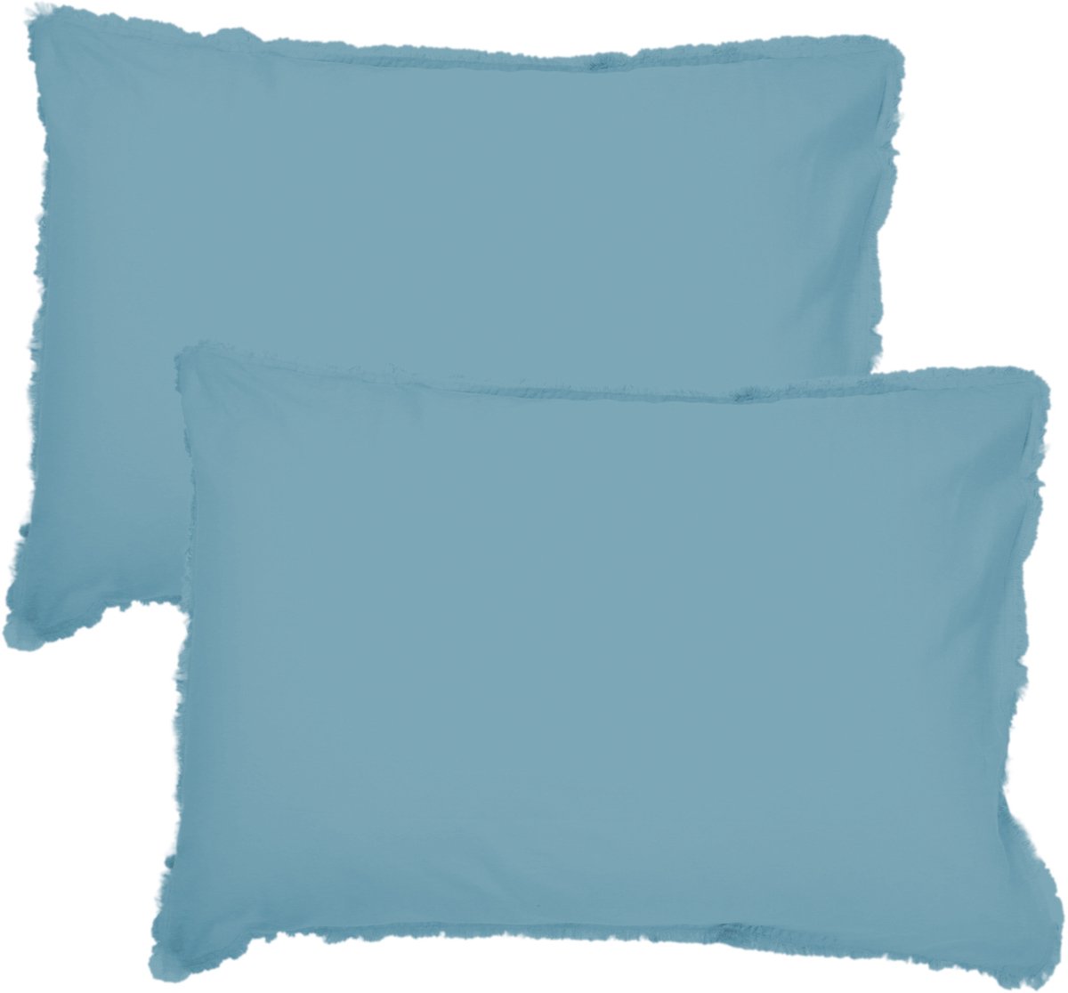 Matt & Rose Set Kussenslopen IJsblauw - 50 x 70 cm - Gewassen Katoen