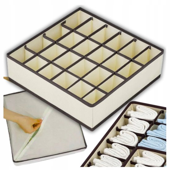 Organiseur de tiroir pliable à 24 compartiments pour chaussettes et sous-vêtements