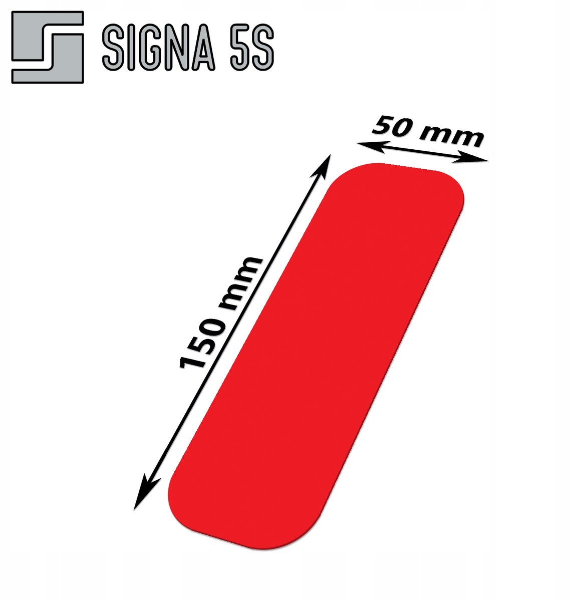 SIGNA 5S Vloermarkering I-vorm 50x150mm Rood - Lean & 5S