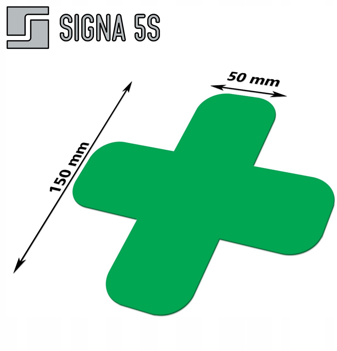 SIGNA 5S Vloermarkering X-vorm Groen 150x150mm