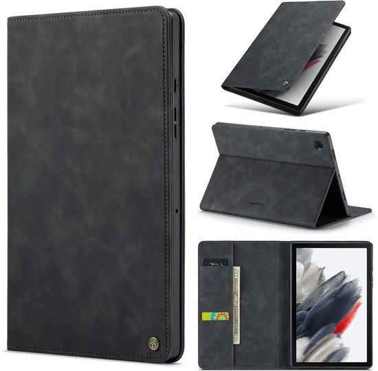 Casemania Hoes Geschikt voor Apple iPad Pro 13 inch 2025 (8e Generatie M5) - Charcoal Gray - Book Cover met Pasjeshouder en Standaardfunctie
