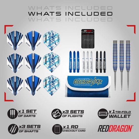 Red Dragon Luke Humphries Coolhand Blue Series 90% Dartshopper Exclusives - Dartpijlen van Red Dragon — afbeelding 3