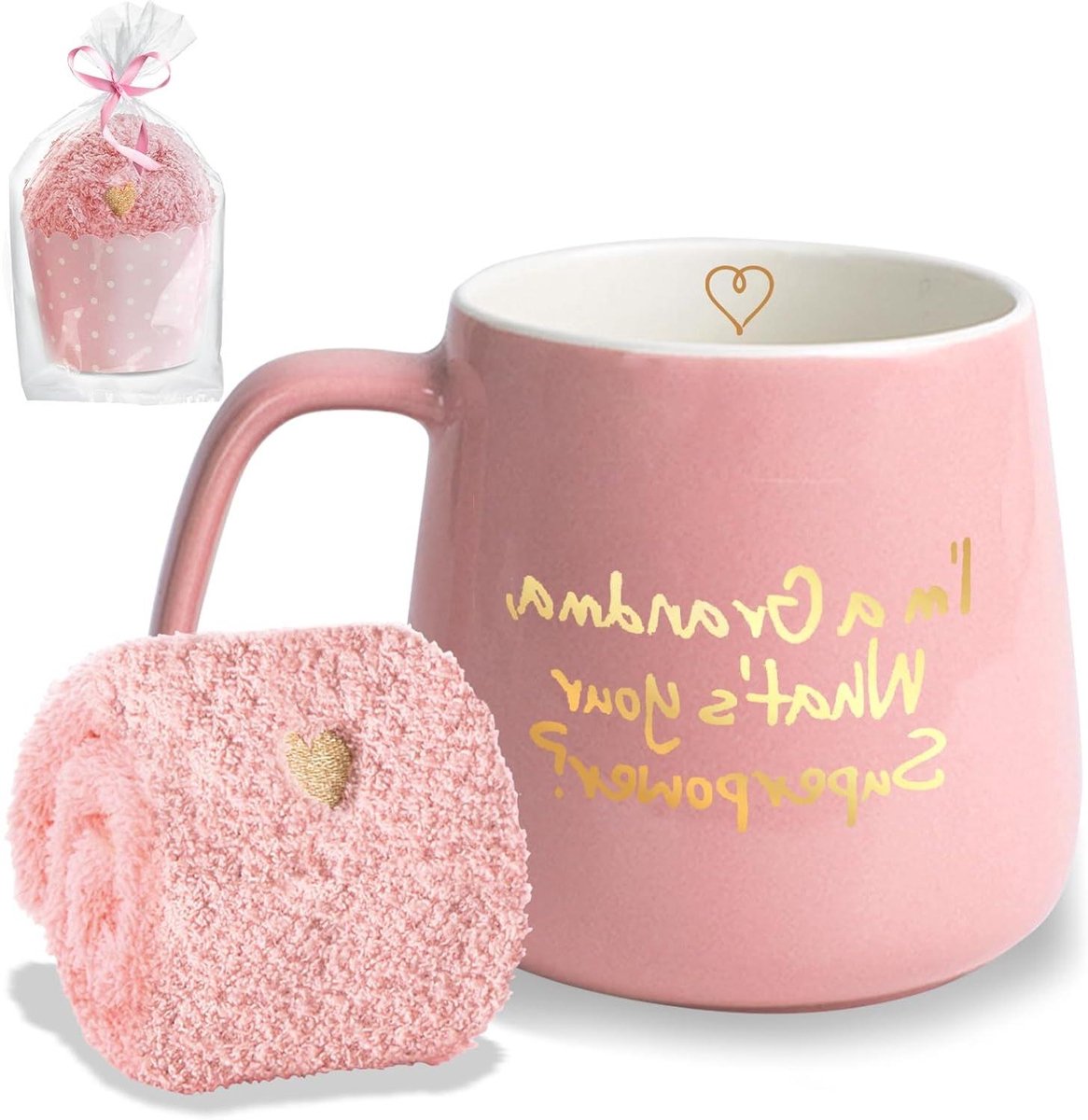 CSGoods - Koffiemok voor Oma - Superkracht Theekop - Moederdagcadeau - Roze 350ml 12oz