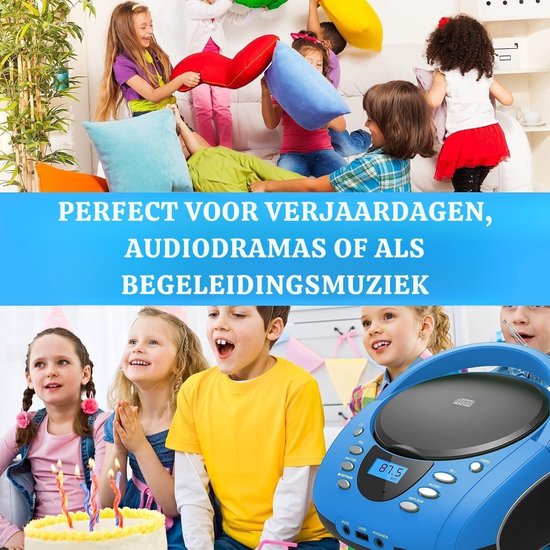 SNJY® CD Speler - Muziekspeler Bluetooth - Draagbare Radio CD Speler - Blauw — afbeelding 5