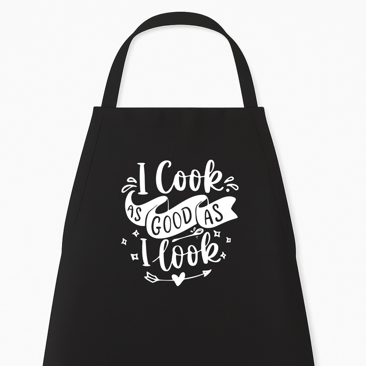 Keukenschort "I cook as good as I look" | Grappig Kerstcadeau & Sinterklaas | Zwart