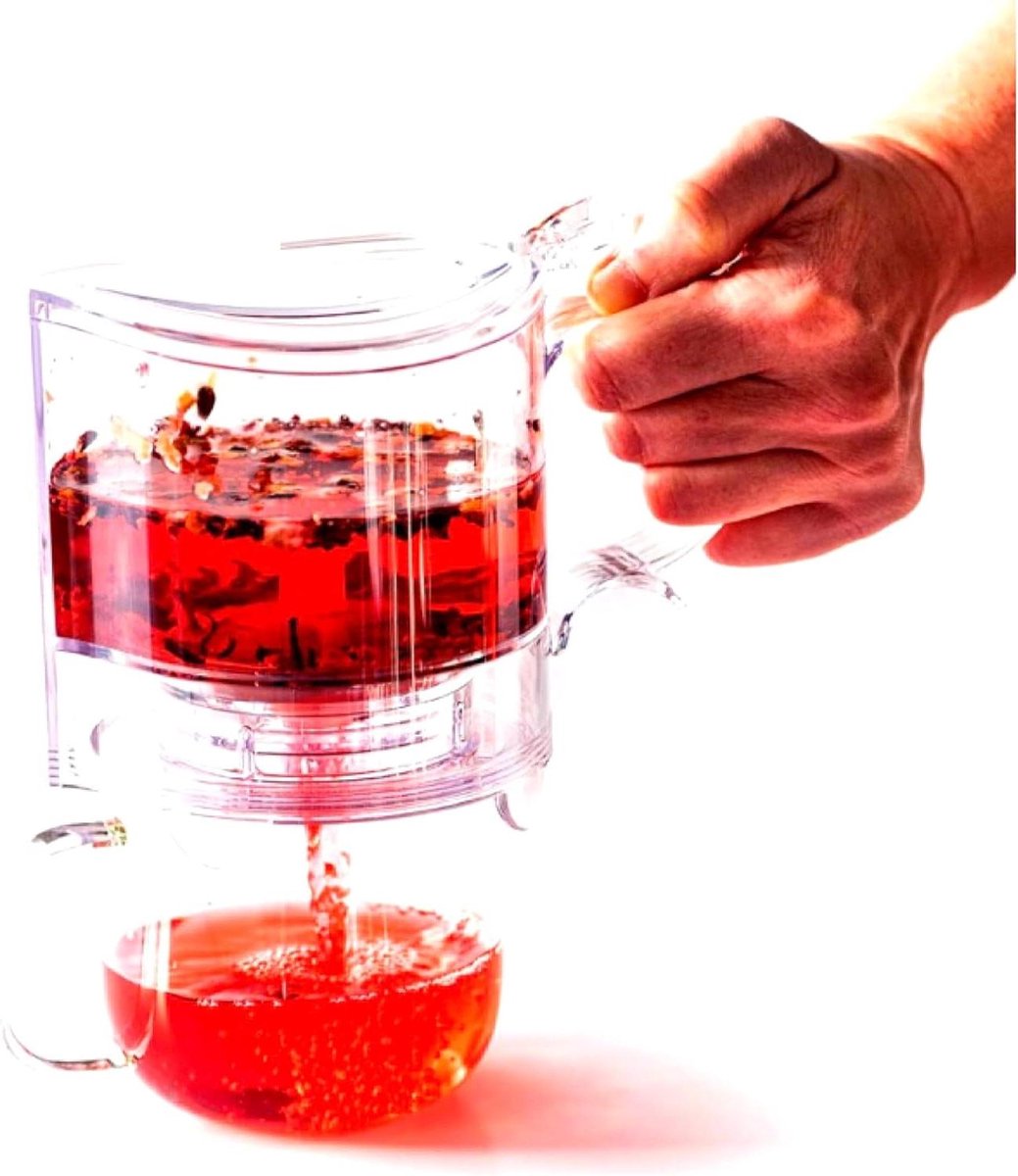 Provento - Dubbelwandige Theepot met Filter voor Losse Thee - Handy Brew Theemaker voor Verse Thee en IJsthee - Plexiglas - Luxe Theepot voor Kerstpakket of Kerstcadeau