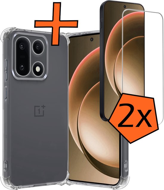 Coque compatible avec OnePlus 15 : protection antichoc et 2 OnePlus protecteurs d'écran inclus. Coque arrière en Siliconen transparente.