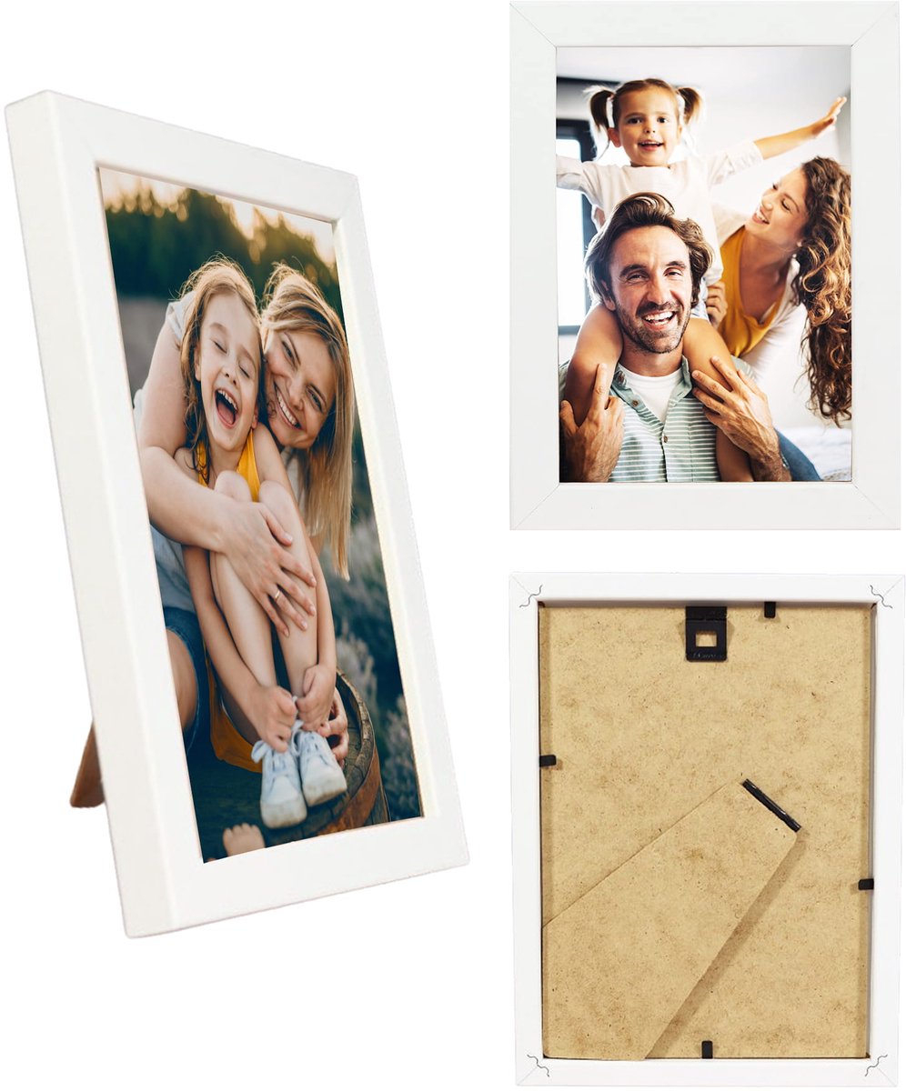 BD art Basic Serie - Fotolijst 10x15 cm - Eiken MDF - Staand en Hangend - Plexiglas Voorzijde