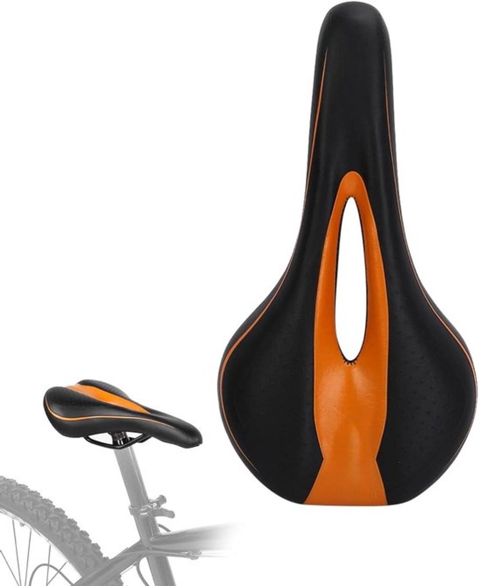 Fietszadel Waterdicht Holle Kussen Zwart Oranje Rand Kussen Zachte Comfortabele Seat Fiets Accessoire Mountain Racefiets Zadel