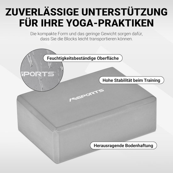 Yogablok van NBR-rubber, lichtgewicht en antislip, verkrijgbaar in kleurkeuze en set van 1 of 2 stuk — afbeelding 3