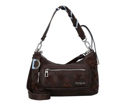 Desigual schoudertas Medellin Stencil Flower Shoulderbag Chocolate donkerbruin