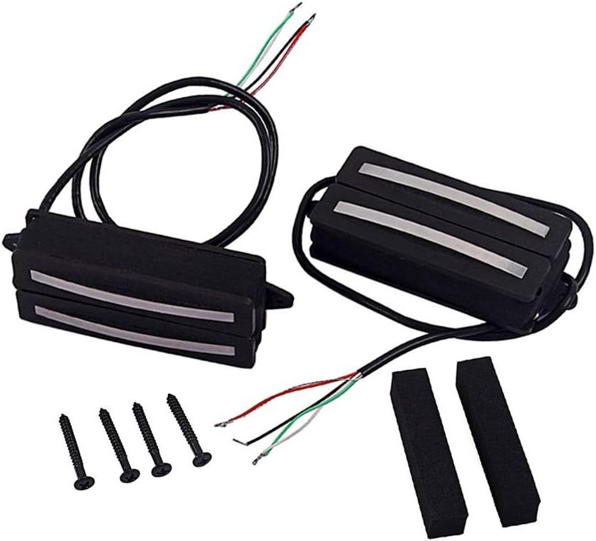Ronte - Alnico Rails Double Coil Pickups voor Elektrische Gitaar - Reserveonderdelen met Neck en Bridge - Hoge Kwaliteit(ALOAD, Bridge, Electrische gitaar)
