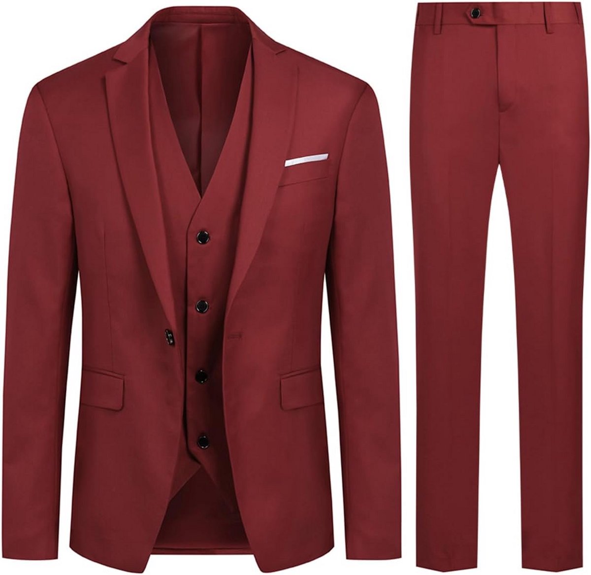 Herenpak slim fit 3-delig modern colbert broek formele gelegenheid zakelijk bruiloft