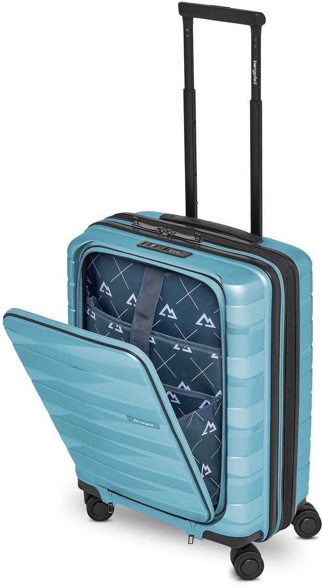 Bergpfeil trolley met laptopvak Travel Cabin Trolley With Front Pocket Black Night Metallic zwart 55cm
