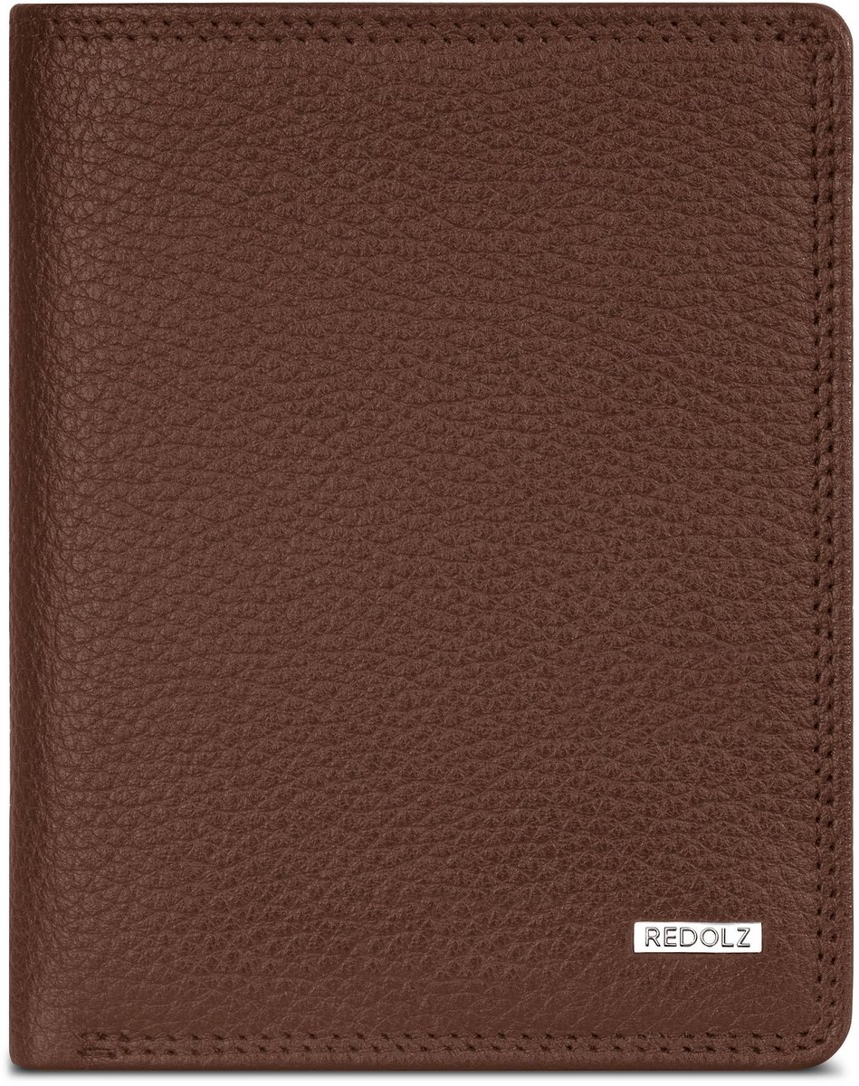 Redolz Leather Essentials HF portemonnee RFID leer 9,5 cm uitklapbaar - Jongens - Staand formaat - cognac