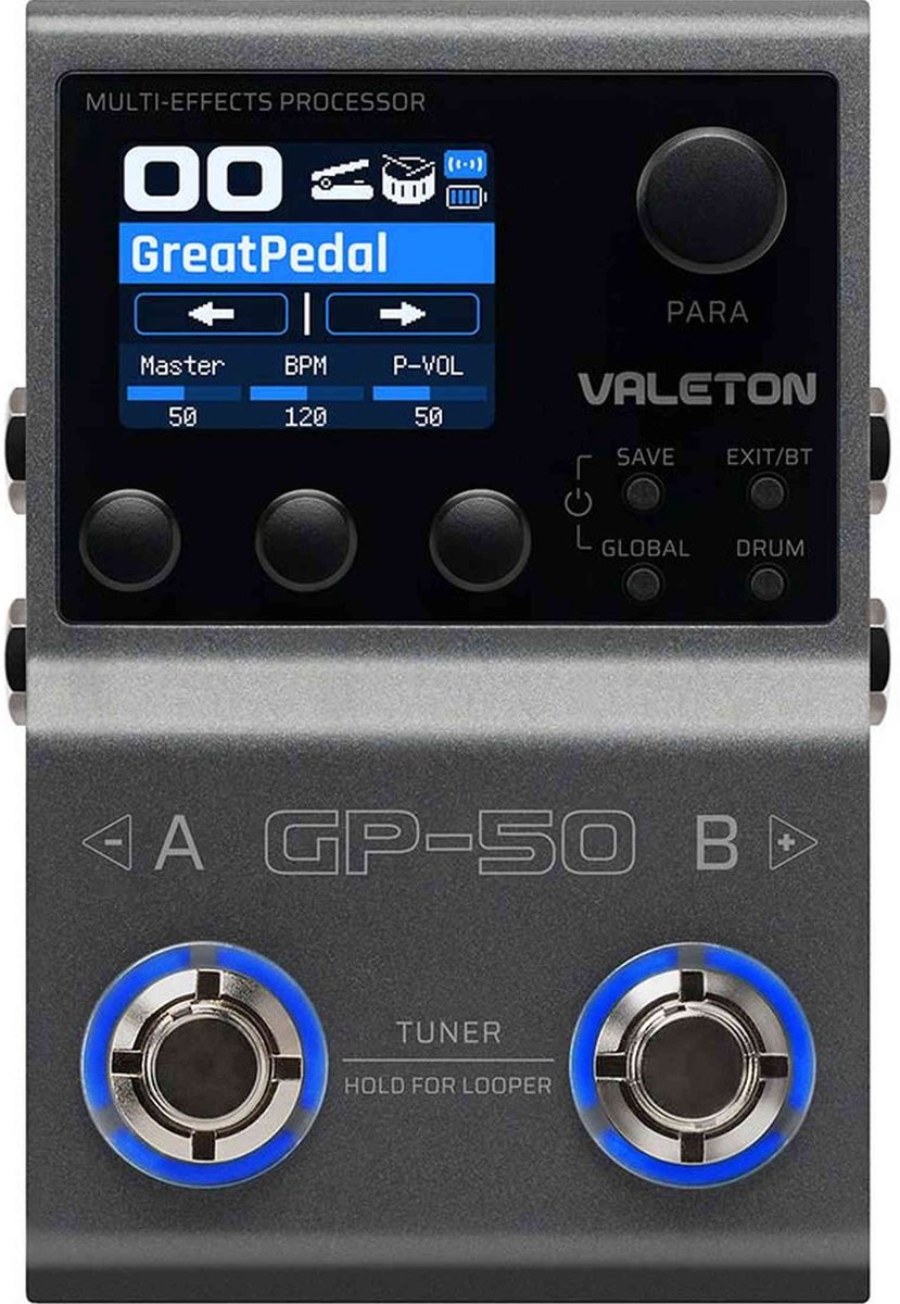 Valeton GP-50 Multi Effects Processor met Bluetooth en NAM Support