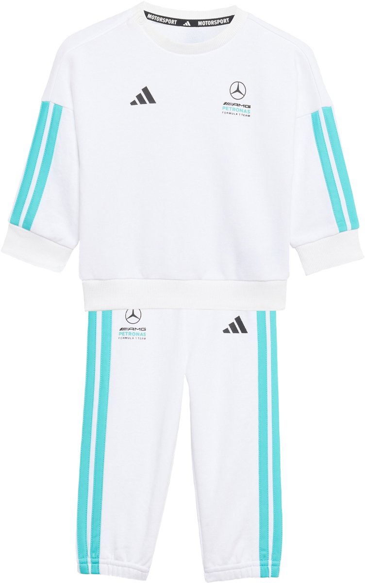 Adidas Performance Mercedes Amg Petronas Formula 1 Team Dna Baby Joggingpak Met Lange Mouwen Kinderen Wit