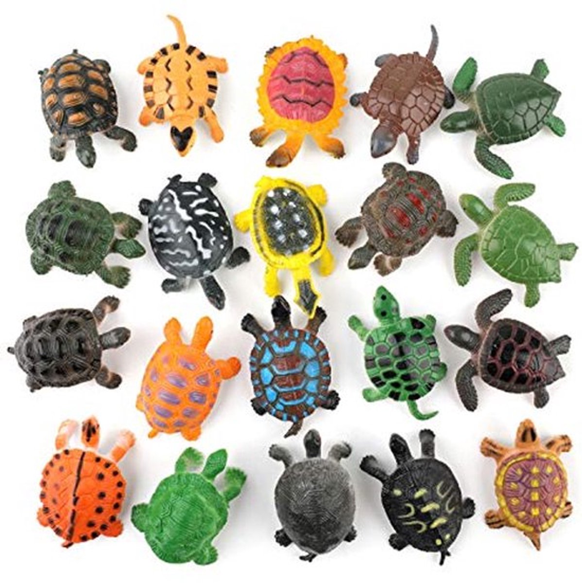 Schildpadfiguren 20 Stuks - Realistische Kunststof - 5 cm formaat