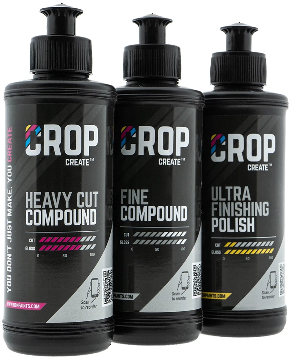 CROP Polijstmiddel Set - 3 x 250ml per compound - Polijstpasta Auto - Polijstset voor Krassen Verwijderen - Autopoets Product – foto 2