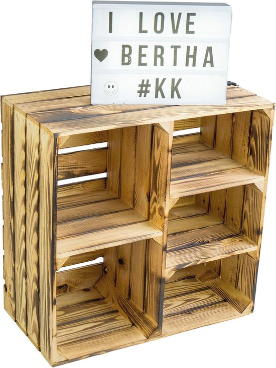 Bertha Large Fruit Box Shelf, Flamed, 55 x 55 x 30 cm, Shoe Rack