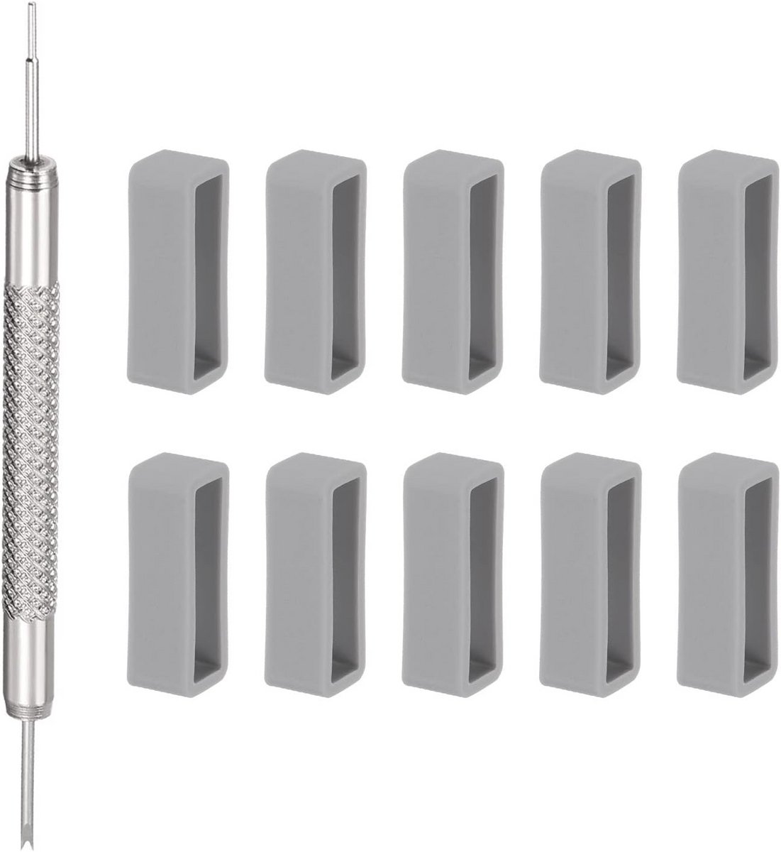 Horlogebandjes 24 mm - 10 Stuks Rubberen Horlogehouder met Veer en Ringhouder - Horloge Reparatie Gereedschap