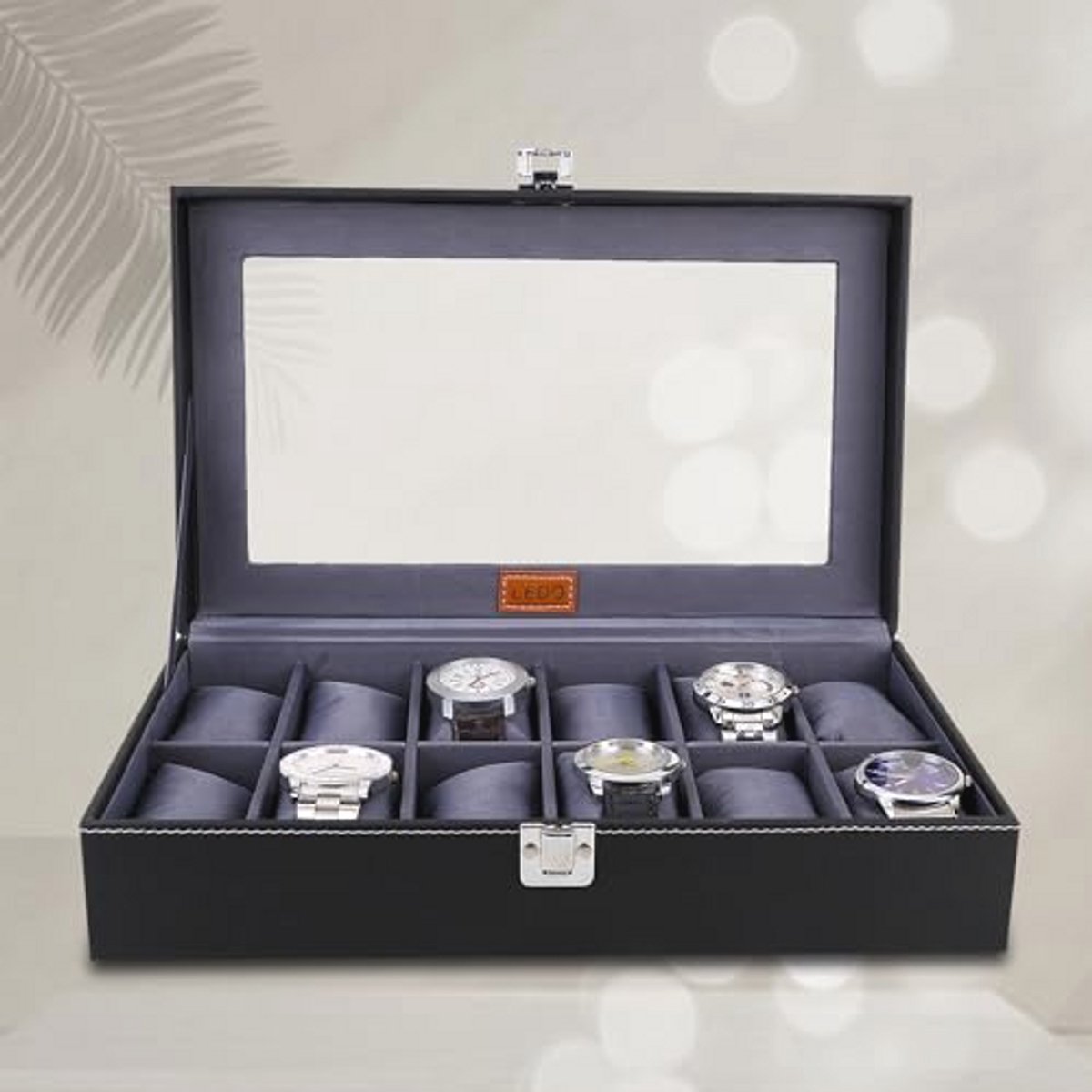 Horloge Box Organizer voor 12 Horloges in PU Leer - Perfect voor Heren en Vrouwen