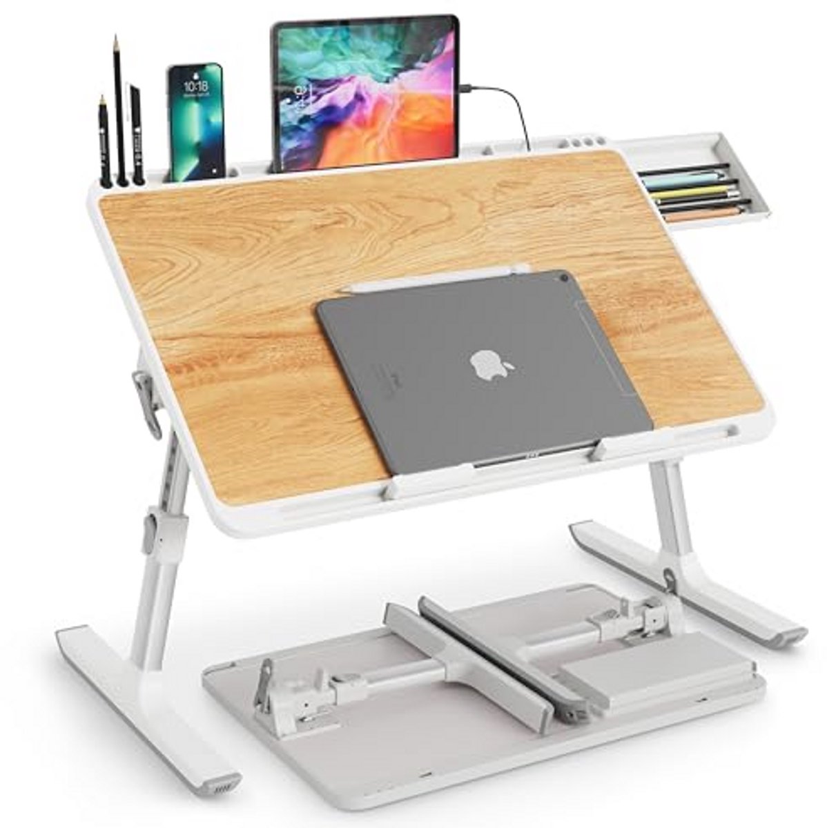 Hoogte en hoek verstelbaar laptopbureau voor bed - Lichtgewicht en opvouwbaar ontwerp