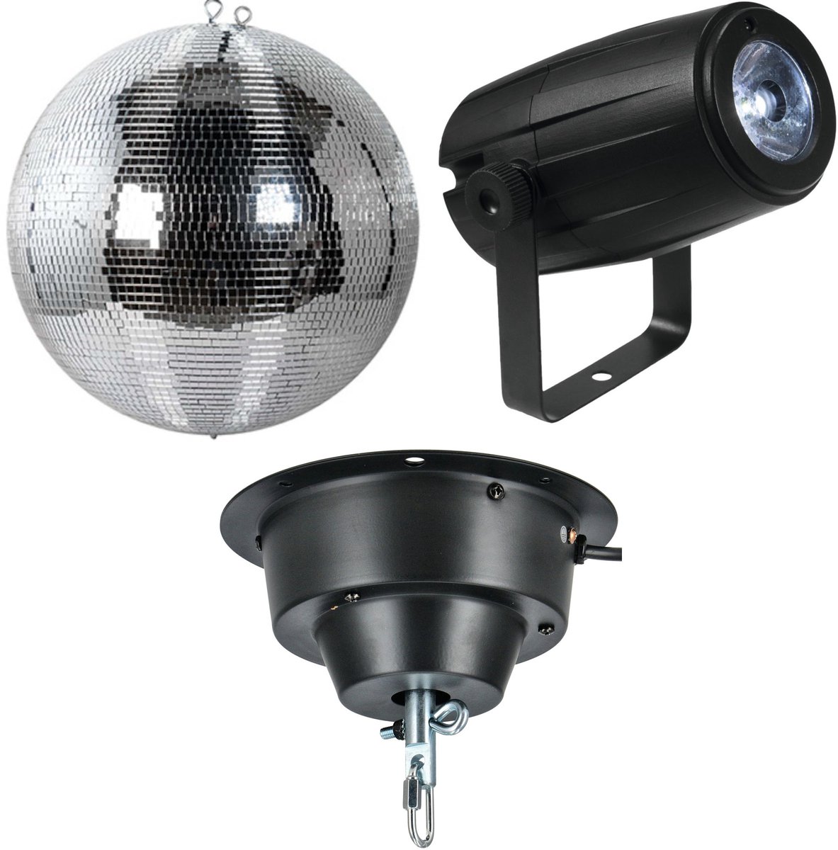 Ayra DanceFX MB40-5x5 spiegelbol 40 cm met motor en RGBW spot