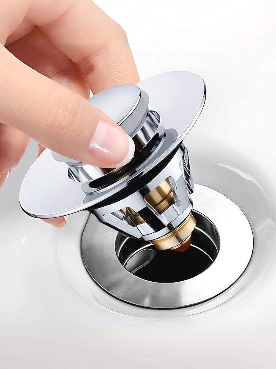 Universele Pop-up Afvoerplug voor Keuken en Badkamer - RVS Zeef en Spoelbak Plug