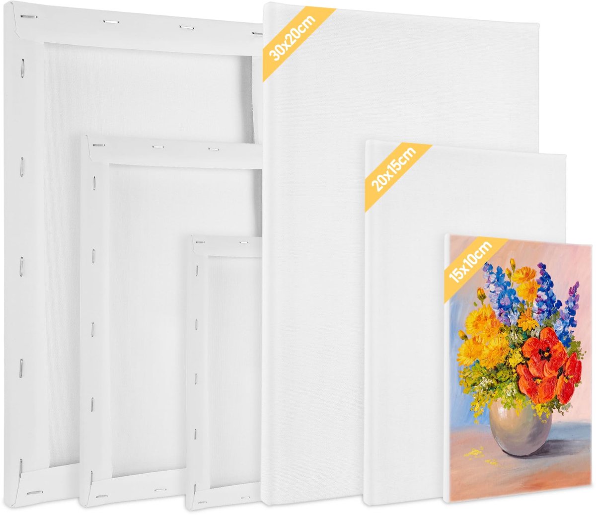 IMPERATORIS® Canvas - Schilderpanelen - Schildercanvas - Schilder doek - Geschikt voor Acryl, Olie- en Wquarelverf - Perfect voor Kleine tot Middelgrote Schilderijen - Hoogwaardige Kwaliteit Canvas - 16 Stuks