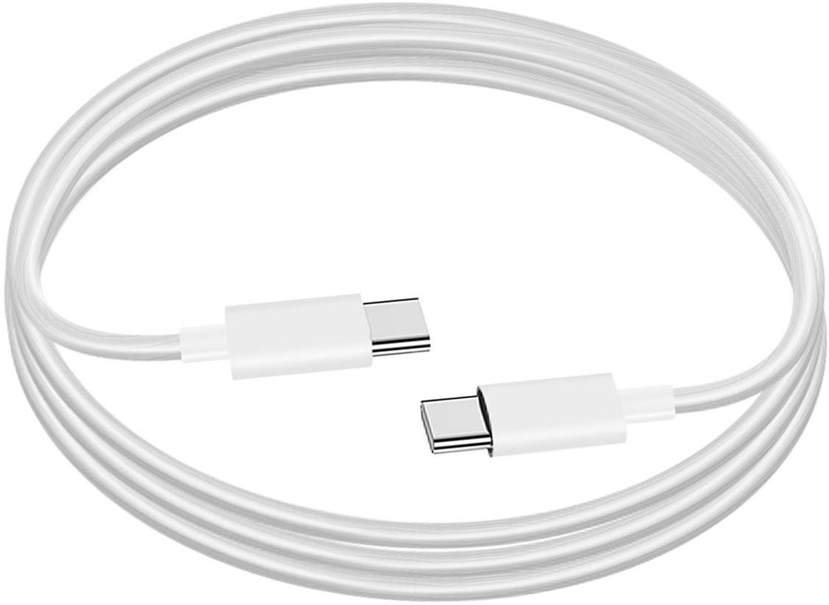 Jaym, USB-C naar USB-C PD 60W Kabel 1.5m Snel Opladen Model Pop, Wit