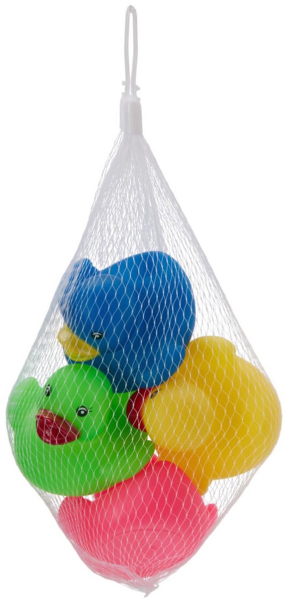 Bathroom Solutions Rubber badeendjes familie - 4x stuks - mix kleuren - badkamer fun - 5.5 cm - speelgoed eendjes van Bathroom Solutions — afbeelding 2