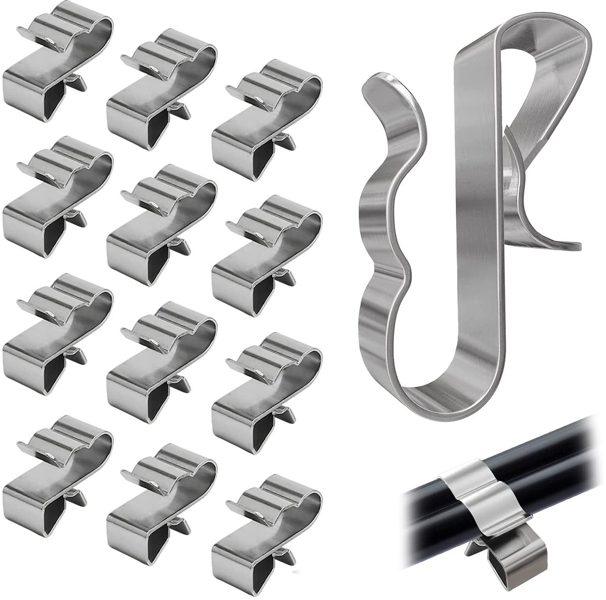 IMPERATORIS® Kabelclips - Kabelbinders - Kabelorganizer - Kabel Management - Voor Bureau, Muur & Meubel - 60 Stuks - Roestvrijstalen zonne-PV-kabelklemmen