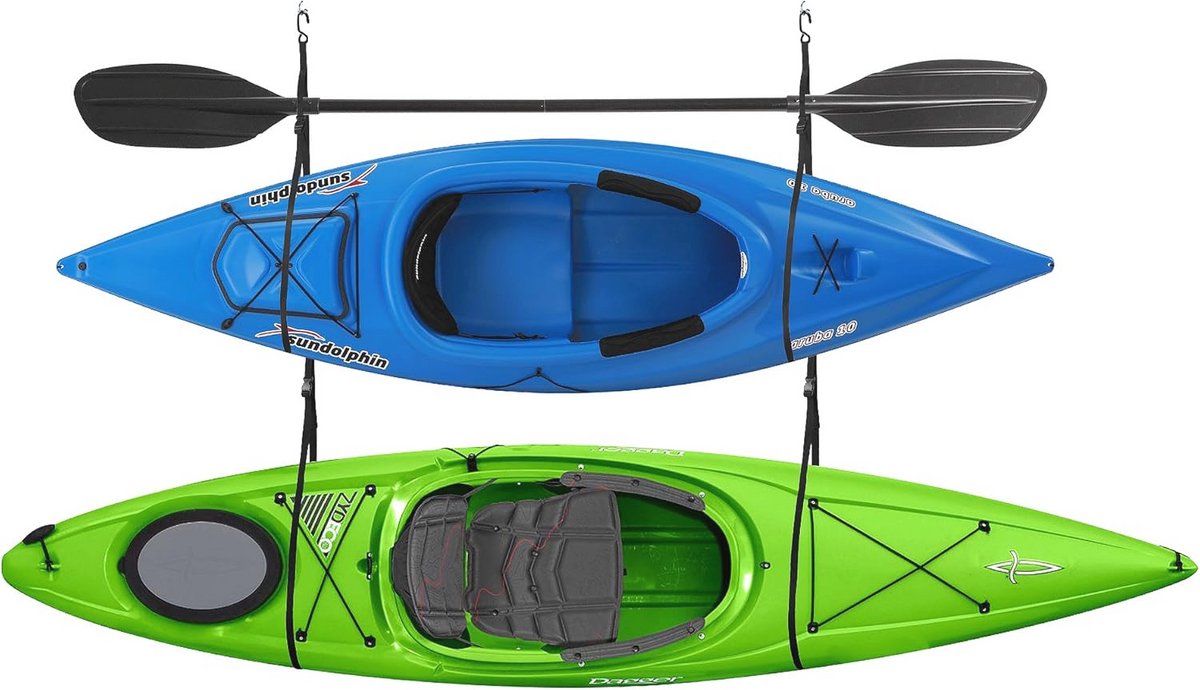 Verstelbare Kajakrek voor Muur of Plafond - Perfect voor Kajaks, Paddleboards en Surfplanken