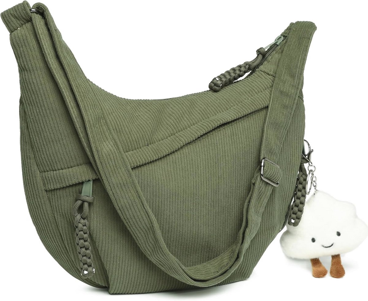 Stijlvolle Schoudertas voor Dames met Verstelbare Schouderriem - Nylon Moon Bag