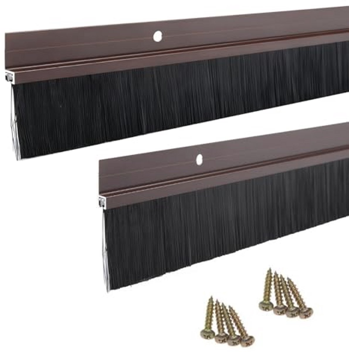 Deurborstels voor Deurafdichting - 2 Stuks met Aluminium Houder en Zachte Borstels