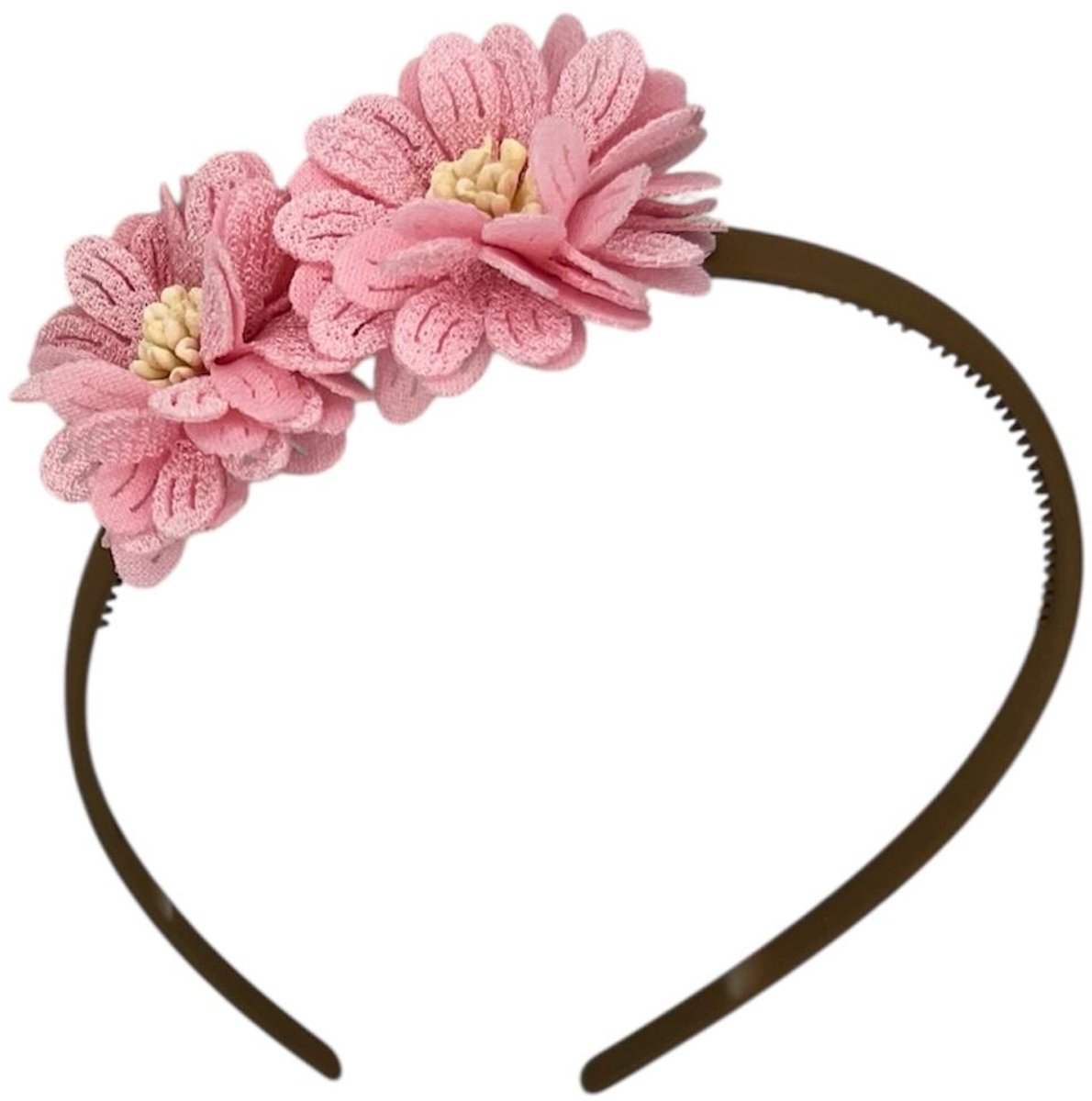 Diadeem blossem - bloemen - flower - khaki kleur diadeem - roze