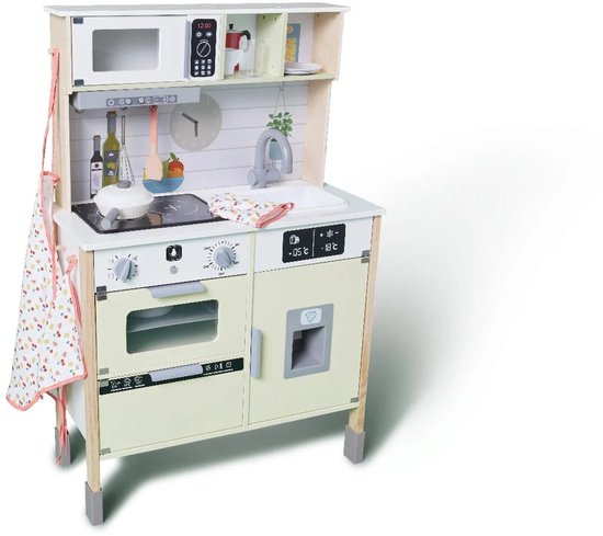 Lupilu Houten Speelkeuken - 24-delig - 66 x 30 x 97/101/103 cm