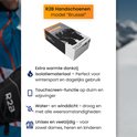 Verpakking van R2B 'Brussel' winter handschoenen met iconen voor warmte en waterdichtheid.