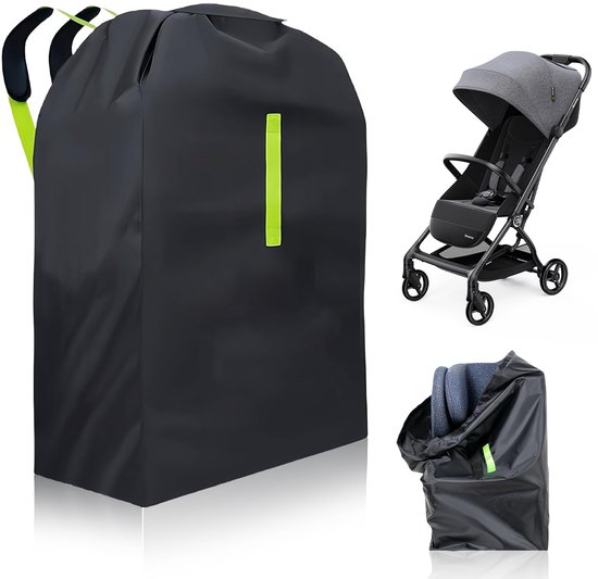 SUQ Extra Grote Vliegtuigwagen, Kinderwagen Opbergtas, met Verstelbare Zijriemen, Kinderwagen Auto Seat Gate Check Waterdichte Reistas, voor Vliegtuigpoort Check of Car Trunk, 34 x 18 x 18inch