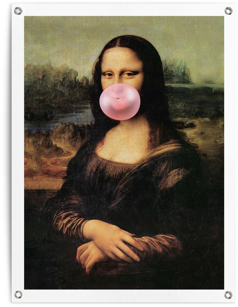 Tuinposter Mona Lisa - bubblegum - 80 x 60 - Canvas - REINDERS