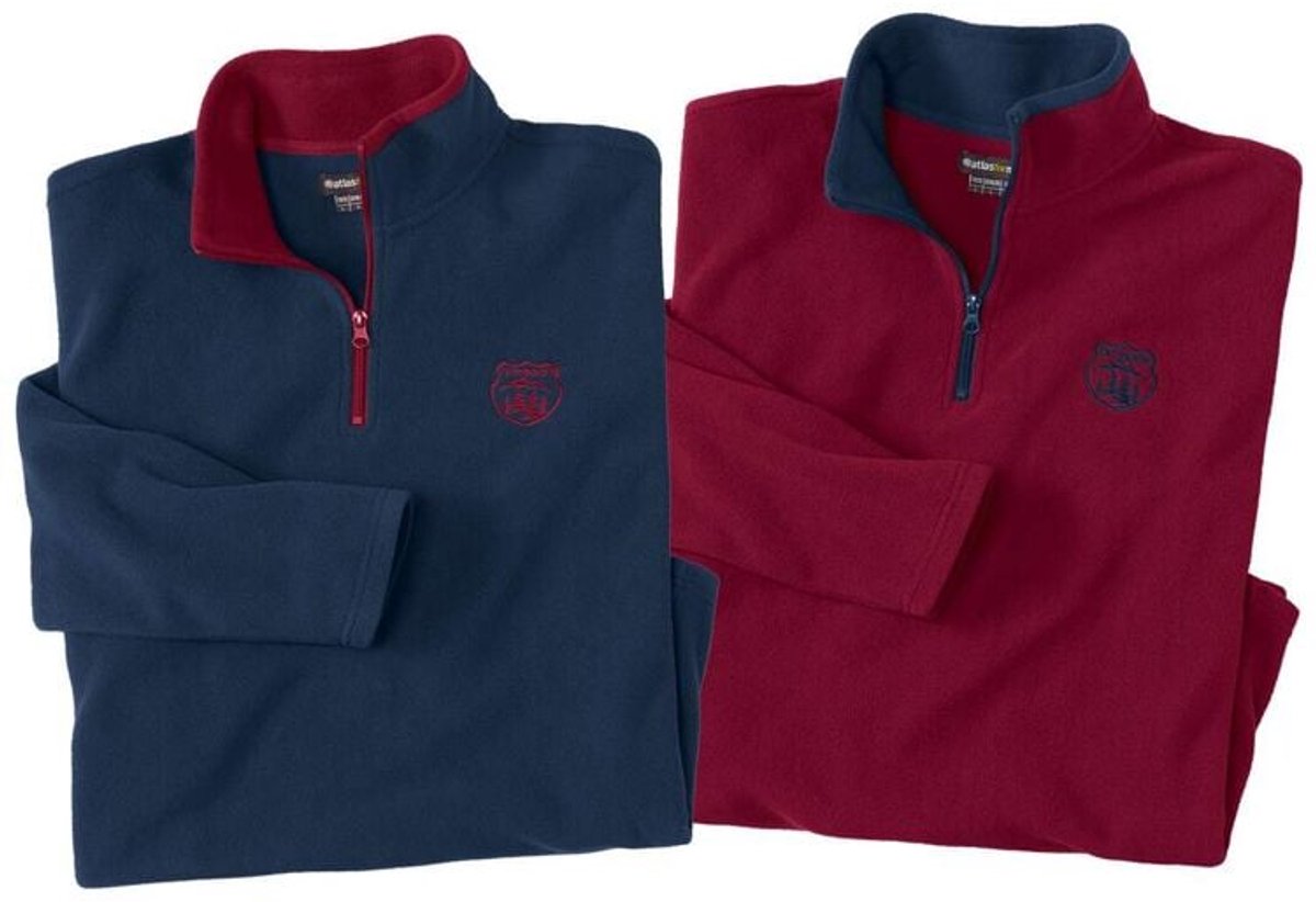 ATLAS FOR MEN - Set van 2 microfleece sweaters Outdoor - Heren - Verkrijgbaar in grote maten - M