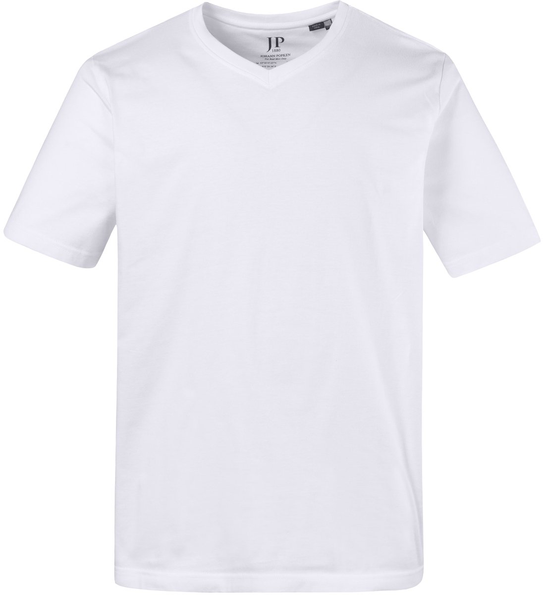 JP 1880 - Heren - T-shirt basic V-hals - Sneeuwwit - Maat 4XL